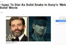奧斯卡·伊薩克或將在《潛龍諜影》遊戲改編電影中飾演索利德·斯內克
